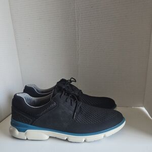 Johnston & Murphy XC4 Tanner Plain Toe Size 9.5 Black Knit/Full Grain Blue Nice